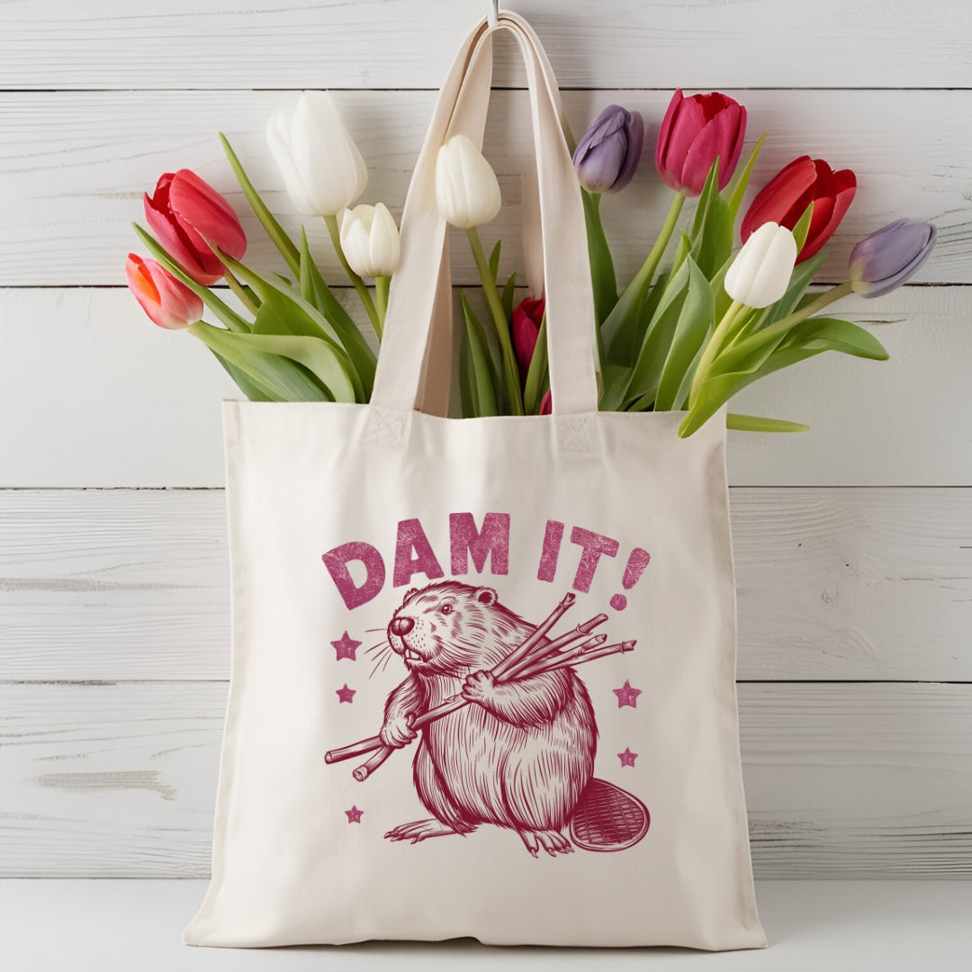 Dam It! Beaver Canvas Tote