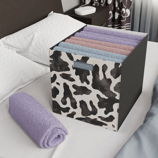 Cow Print Felt Storage Box